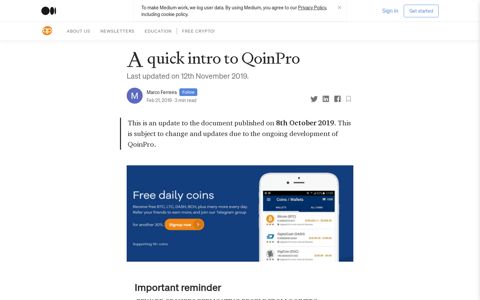 A quick intro to QoinPro. QoinPro is an online crypto currency ...