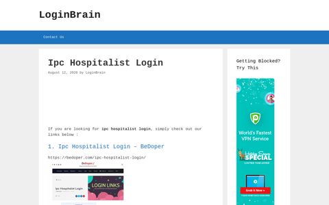 Ipc Hospitalist - Ipc Hospitalist Login - Bedoper - LoginBrain