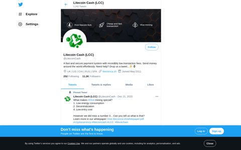 Litecoin Cash (LCC) (@LitecoinCash) | Twitter