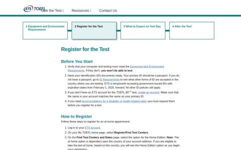 Register for the Test - ETS