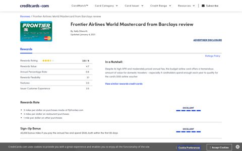 Frontier Airlines World Mastercard (Barclays) Review ...
