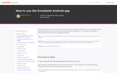 How to use the Eventbrite Android app | Eventbrite Help Center