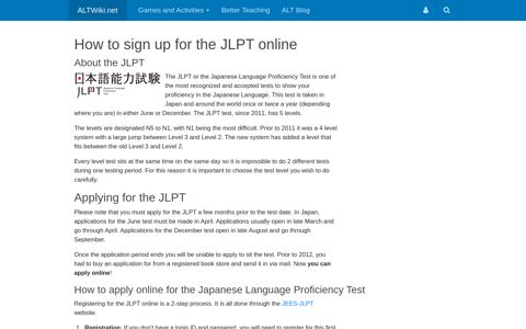 How to sign up for the JLPT online - ALTWiki.net