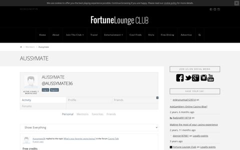 Aussymate | The Fortune Lounge Club