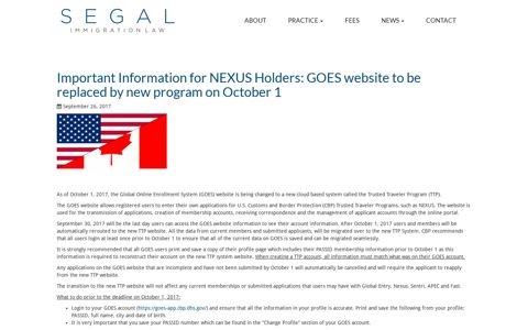 Important Information for NEXUS Holders: GOES website to be ...