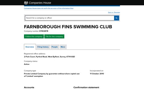 FARNBOROUGH FINS SWIMMING CLUB - Overview (free ...