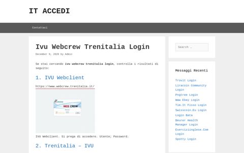 Ivu Webcrew Trenitalia Login - ItAccedi