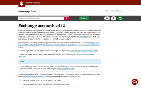 Exchange accounts at IU
