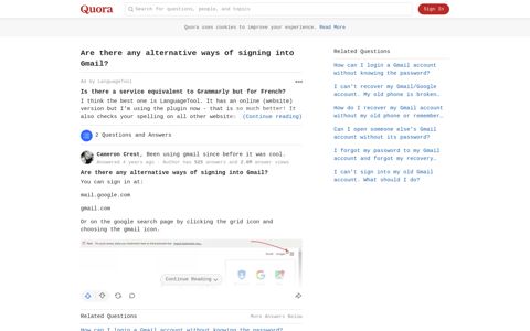 Are there any alternative ways of signing into Gmail? - Quora