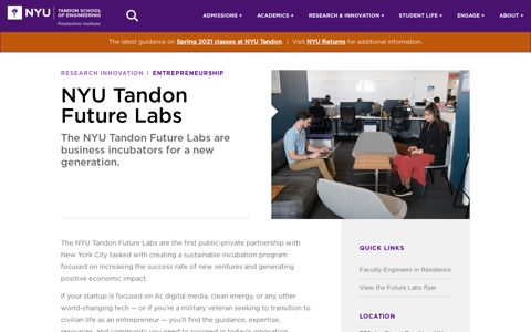 NYU Tandon Future Labs | NYU Tandon School of Engineering