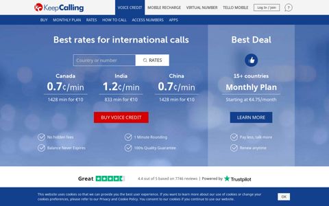 KeepCalling: International calls, calling plans & mobile ...