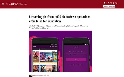 Streaming platform HOOQ shuts down operations after filing ...
