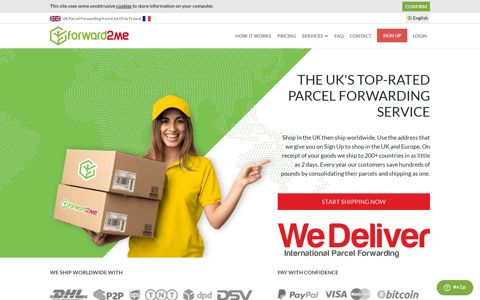UK parcel forwarding service | forward2me