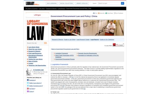 Government Procurement Law and Policy: China