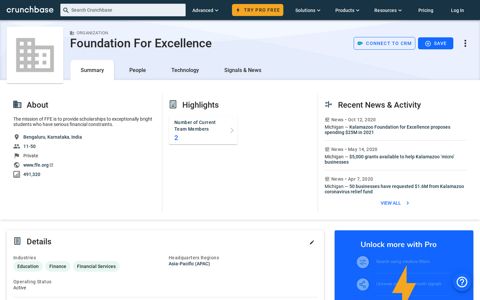 Foundation For Excellence - Crunchbase Company Profile ...