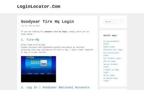 Goodyear Tire Hq Login - LoginLocator.Com