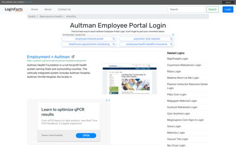 Aultman Employee Portal - Employment » Aultman - LoginFacts