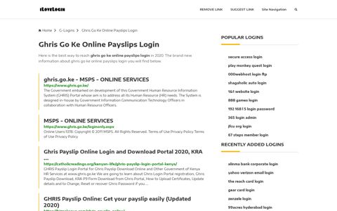 Ghris Go Ke Online Payslips Login ❤️ One Click Access