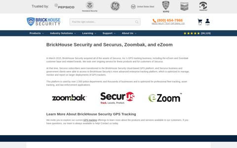 BrickHouse Security and Securus, Zoombak, and eZoom