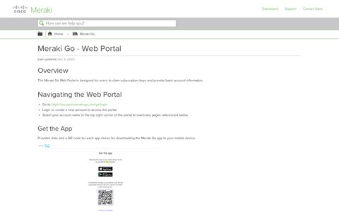 Meraki Go - Web Portal - Cisco Meraki