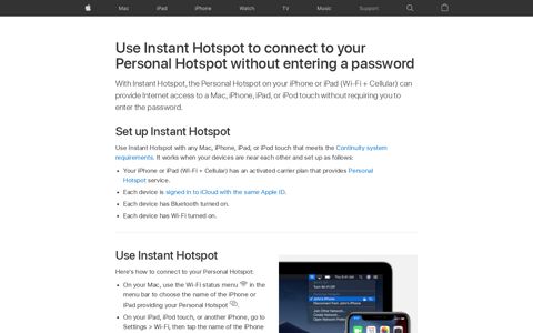 Use Instant Hotspot to connect to your Personal Hotspot ...