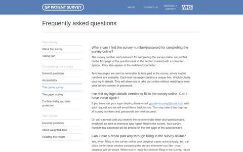 Online - GP Patient Survey