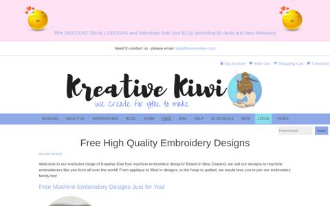 Free high quality machine embroidery designs - Kreative Kiwi