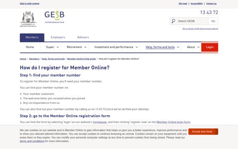 How do I register for Member Online? - GESB