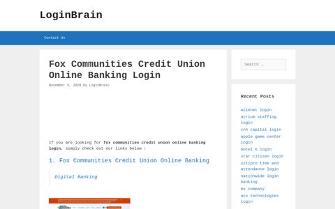 fox communities credit union online banking login - LoginBrain