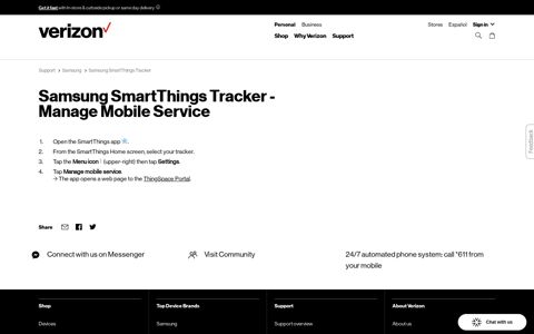 Samsung SmartThings Tracker - Manage Mobile Service ...