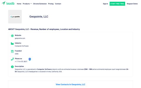 Geopointe, LLC Company & Contacts Data | Leadb