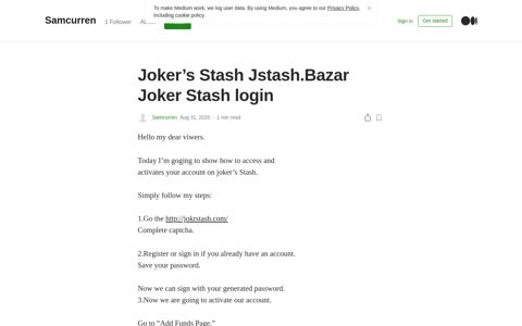 Joker's Stash Jstash.Bazar Joker Stash login | by Samcurren ...