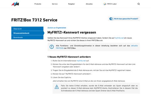 MyFRITZ!-Kennwort vergessen | FRITZ!Box 7312 | AVM ...