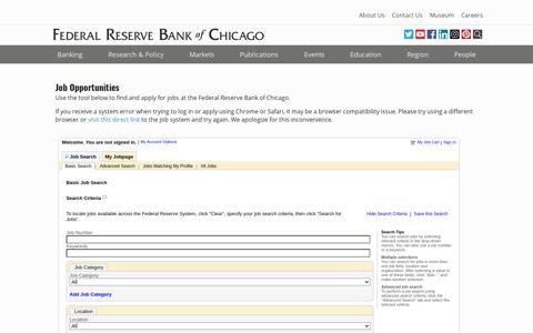 Job Opportunities - Federal Reserve Bank of Chicago