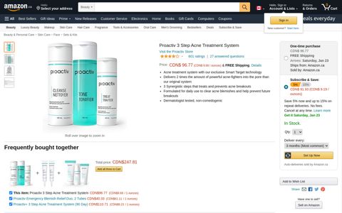 Proactiv 3 Step Acne Treatment System: Amazon.ca: Beauty