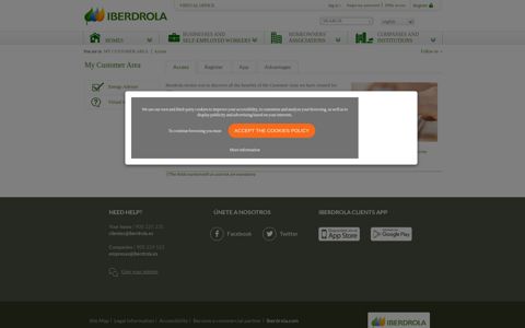 Customers On-line Office - Access | Iberdrola Customers