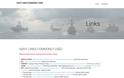 Navy Links commonly used