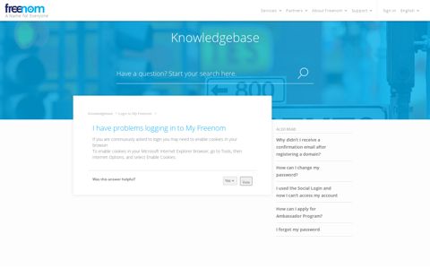 I have problems logging in to My Freenom - Knowledgebase ...