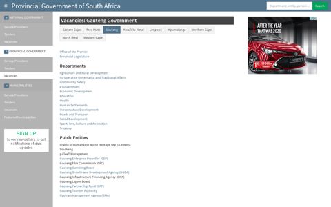 Vacancies & Jobs - Gauteng Provincial Government of South ...