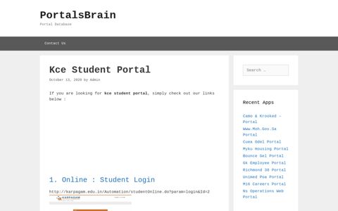 Kce Student - Online : Student Login