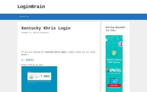 Kentucky Khris Khris - LoginBrain