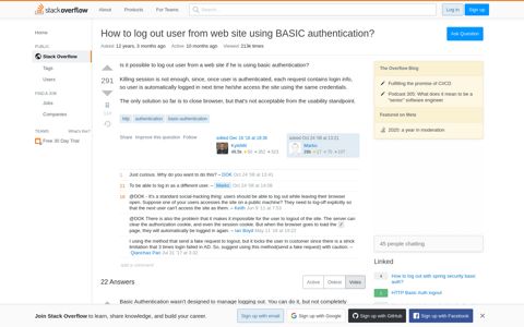 How to log out user from web site using BASIC authentication ...