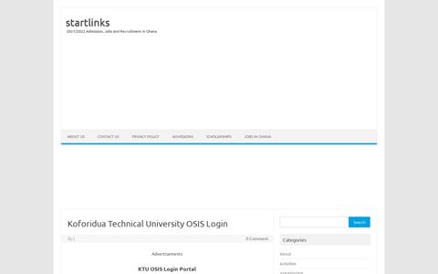 Koforidua Technical University OSIS Login - startlinks