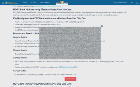 HDFC Bank Multicurrency Platinum ForexPlus Chip Card ...