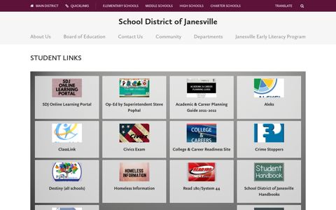 Student Links - School District of Janesville