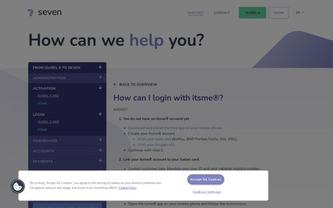 How can I login with itsme®? | Seven