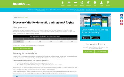 Discovery Vitality domestic flights - kulula.com