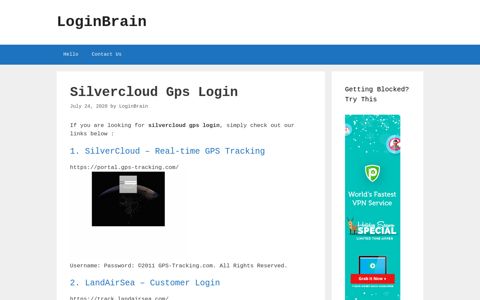 silvercloud gps login - LoginBrain
