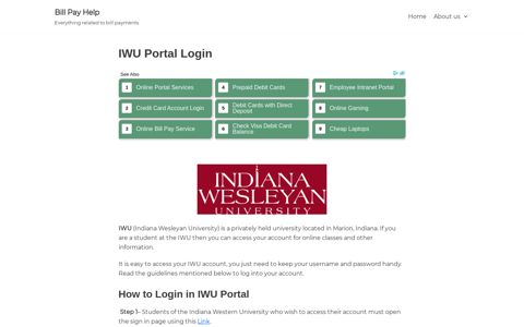 IWU Portal Login | Sign-In Page - Bill Pay Help