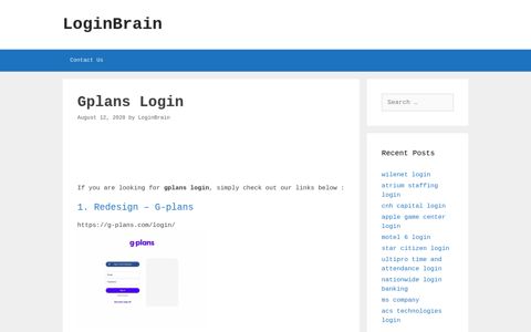 Gplans - Redesign - G-Plans - LoginBrain